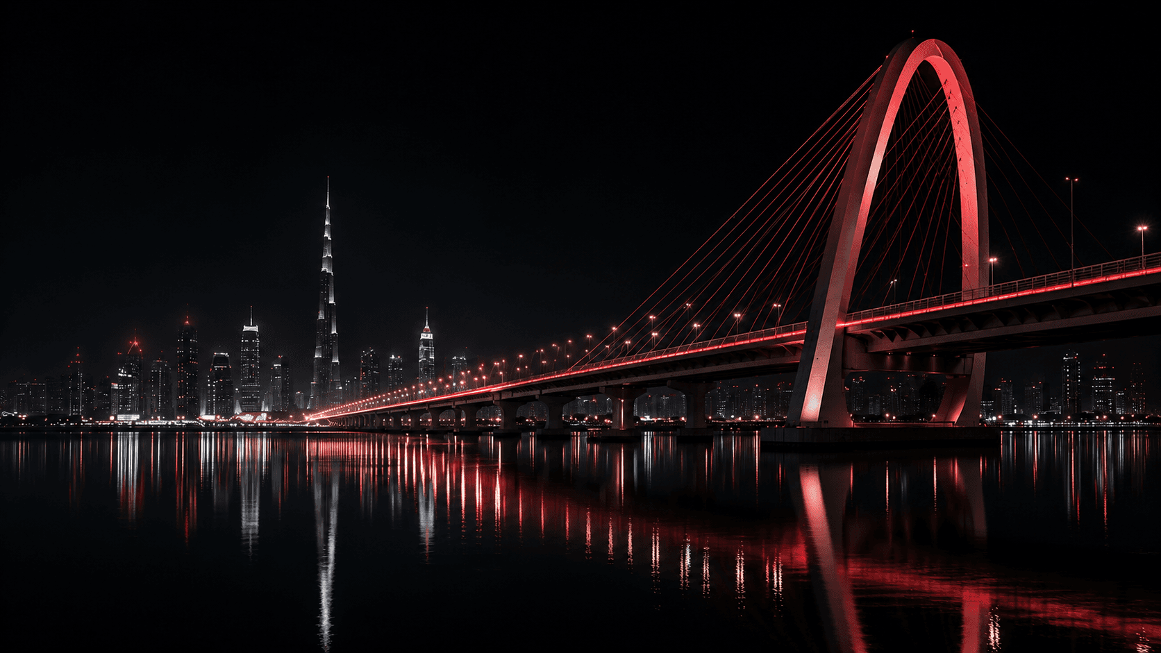 GridNox Dubai Skyline and Cyber Wave Background